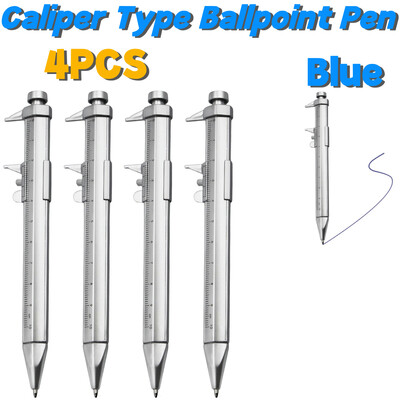Мултифункционална писалка с калипер 0/100 Vernier Caliper Roller 1.0mm Ball Point Пластмасови студентски канцеларски материали Подарък Измервателни инструменти