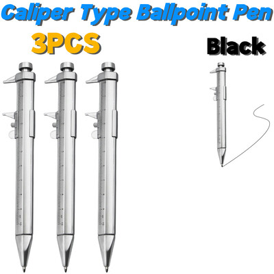 Мултифункционална писалка с калипер 0/100 Vernier Caliper Roller 1.0mm Ball Point Пластмасови студентски канцеларски материали Подарък Измервателни инструменти