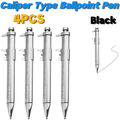 Мултифункционална писалка с калипер 0/100 Vernier Caliper Roller 1.0mm Ball Point Пластмасови студентски канцеларски материали Подарък Измервателни инструменти