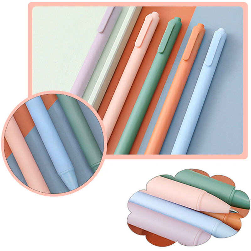 5 vnt / rinkinys Morandi ištraukiami gelio rašikliai juodo rašalo sklandžiai rašoma biuro spragtelėjimo tipas parašo rašikliai, raštinės reikmenys