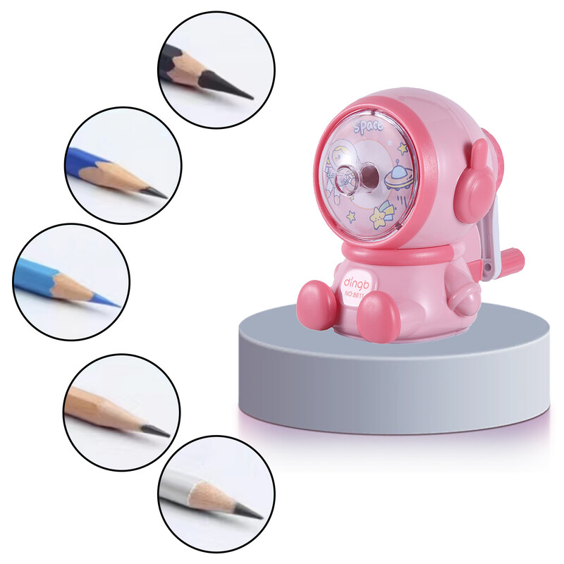 Astronauti modelleerimine Käsitsi vändatav pliiatsiteritaja mehaaniline automaatne pliiatsiteritaja Kunst Üliõpilaste kontoritarbed Roosa sinine