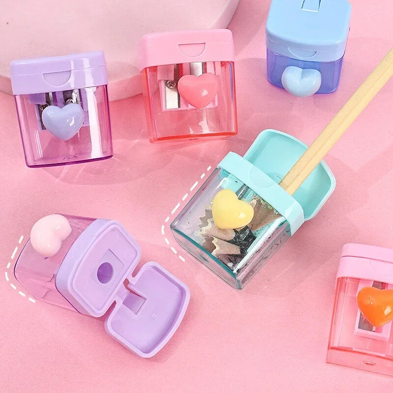 Карикатура Острилка за моливи с една/двойна дупка Режещ инструмент за моливи Ученически канцеларски материали Прости училищни офис консумативи Високо качество