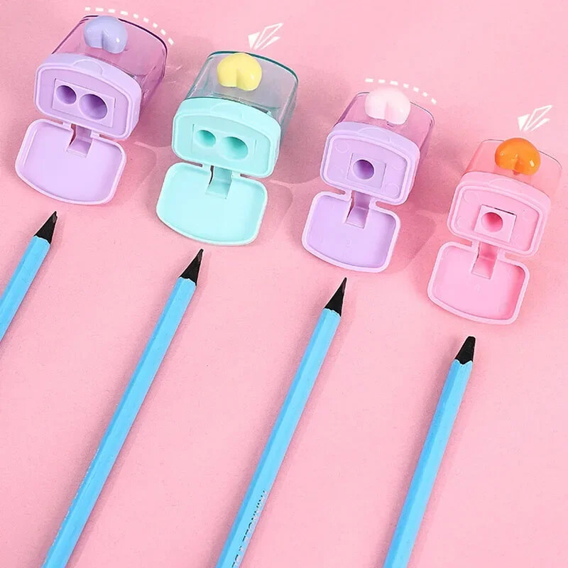 Карикатура Острилка за моливи с една/двойна дупка Режещ инструмент за моливи Ученически канцеларски материали Прости училищни офис консумативи Високо качество