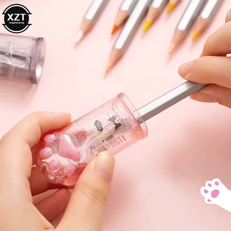 Сладка креативна котешка острилка за моливи Канцеларски материали Kawaii Girl Heart High Beauty Котешки нокът Острилка за моливи Ученически пособия