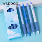 4 tk Blue Style geelpliiatsite komplekt, 0,5 mm kuuliga musta värvi tint kooli kontoritarvete kirjutamiseks