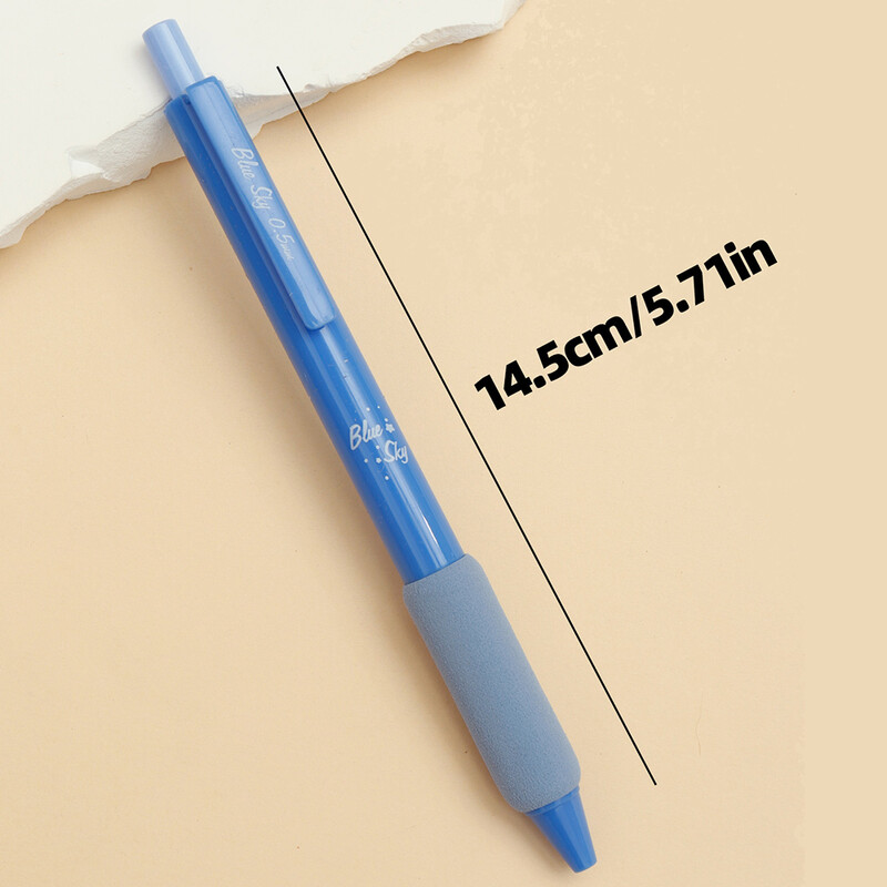 4 tk Blue Style geelpliiatsite komplekt, 0,5 mm kuuliga musta värvi tint kooli kontoritarvete kirjutamiseks