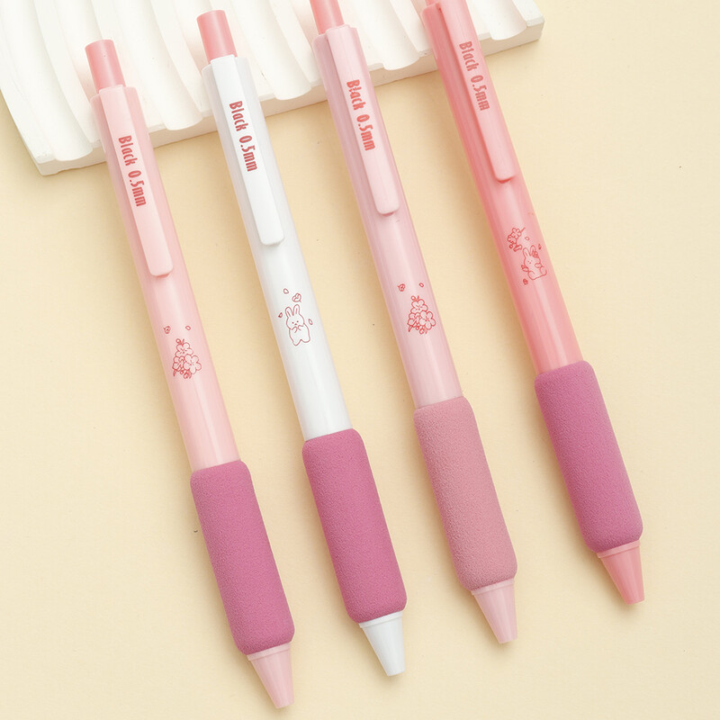 4 tk Blue Style geelpliiatsite komplekt, 0,5 mm kuuliga musta värvi tint kooli kontoritarvete kirjutamiseks