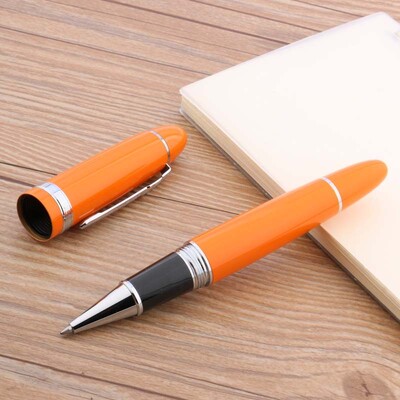 Karštas išpardavimas Gražus geltonas lakuotas su sidabro apdaila 0,5 mm rutulinis rašiklis reklamoje JINHAO 159