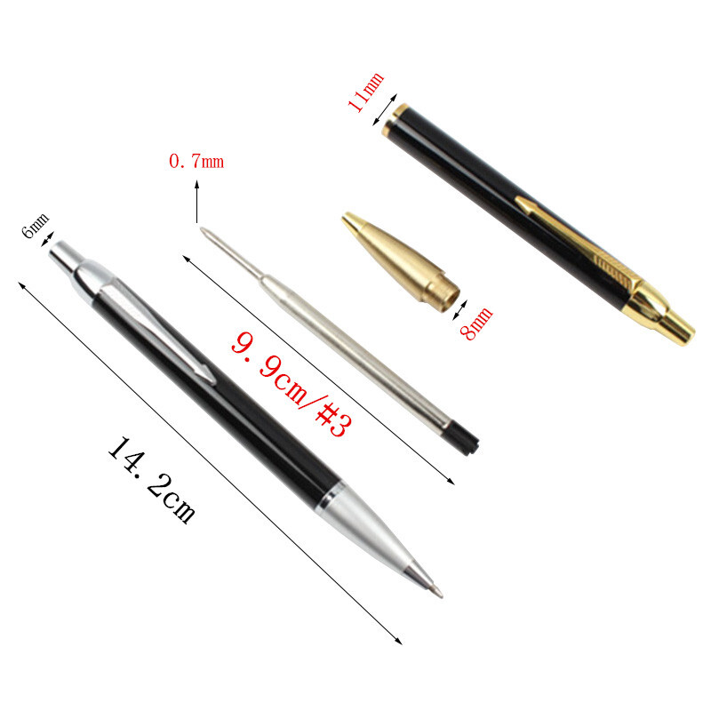 1PCS Baikingift 4colors Висококачествена мода Метална химикалка Химикалка преса Химикалка 0,7 мм черно синя студентски консумативи бизнес химикалка подарък