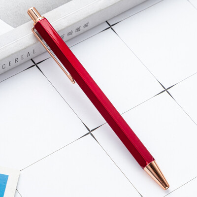 1 брой креативна химикалка Lytwtw's Hexagon Metal press Pen Канцеларски материали Училищни офис консумативи