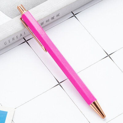 1 брой креативна химикалка Lytwtw's Hexagon Metal press Pen Канцеларски материали Училищни офис консумативи