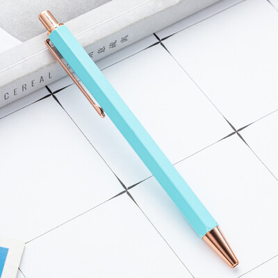 1 брой креативна химикалка Lytwtw's Hexagon Metal press Pen Канцеларски материали Училищни офис консумативи