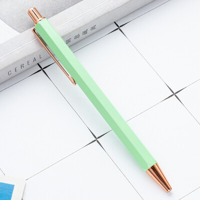 1 брой креативна химикалка Lytwtw's Hexagon Metal press Pen Канцеларски материали Училищни офис консумативи