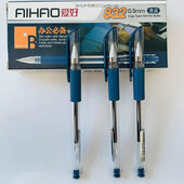 12 vnt / rinkinys AIHAO 832 0,5 mm tamsiai mėlynas gelio volelis su metaliniu antgaliu Sklandžiai rašyti mokykliniai biuro reikmenys