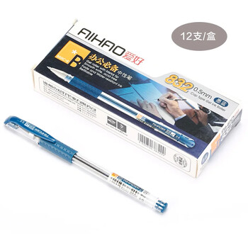 12Pcs/Σετ AIHAO 832 0,5mm Dark Blue Gel Roller With Metal Tip Smooth Write Σχολικό Αναλώσιμα Γραφείου