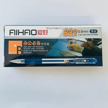 12Pcs/Σετ AIHAO 832 0,5mm Dark Blue Gel Roller With Metal Tip Smooth Write Σχολικό Αναλώσιμα Γραφείου