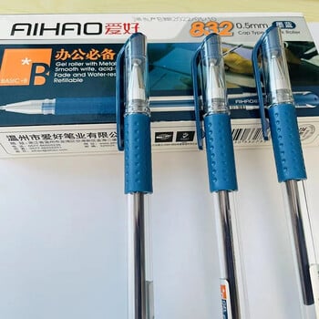 12Pcs/Σετ AIHAO 832 0,5mm Dark Blue Gel Roller With Metal Tip Smooth Write Σχολικό Αναλώσιμα Γραφείου