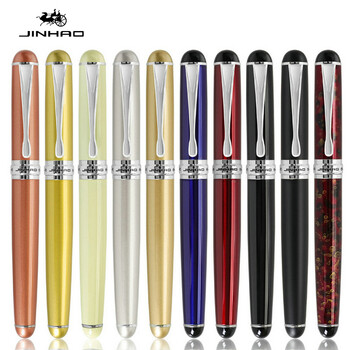 JINHAO X750 Υψηλής Ποιότητας Μεταλλικό Στυλό Rollerball Πολυτελή στυλό με μπίλια Μαύρο κόκκινο μπλε σκακιέρα 14 χρωμάτων για στυλό γραφής