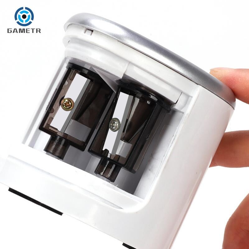 2 vnt daugiafunkciniai automatiniai elektriniai pieštukų drožtuvų peiliukai, namų biuro pieštukai, meno piešimo reikmenys