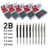 250/500/1000 бр. Пълнежни пълнители за олово с голям капацитет 0,5/0,7/0,9/1,3/2,0 mm 2B Пълнежни пълнители за механични моливи Ученически пособия за офис ученик