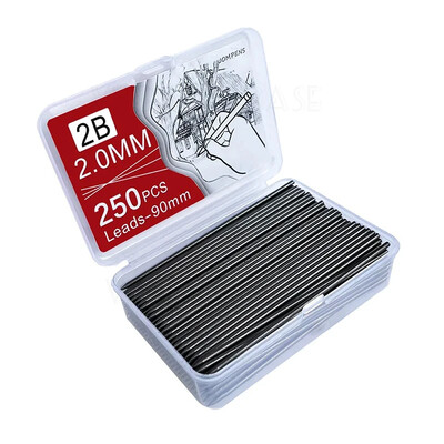 250/500/1000 бр. Пълнежни пълнители за олово с голям капацитет 0,5/0,7/0,9/1,3/2,0 mm 2B Пълнежни пълнители за механични моливи Ученически пособия за офис ученик