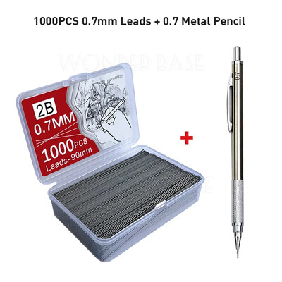 250/500/1000 бр. Пълнежни пълнители за олово с голям капацитет 0,5/0,7/0,9/1,3/2,0 mm 2B Пълнежни пълнители за механични моливи Ученически пособия за офис ученик