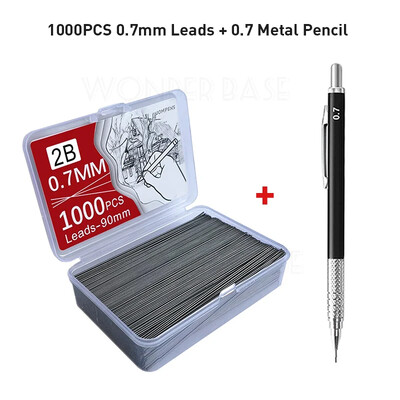 250/500/1000 бр. Пълнежни пълнители за олово с голям капацитет 0,5/0,7/0,9/1,3/2,0 mm 2B Пълнежни пълнители за механични моливи Ученически пособия за офис ученик