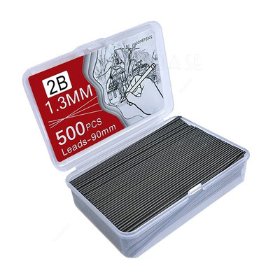 250/500/1000 бр. Пълнежни пълнители за олово с голям капацитет 0,5/0,7/0,9/1,3/2,0 mm 2B Пълнежни пълнители за механични моливи Ученически пособия за офис ученик