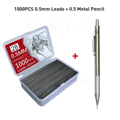 250/500/1000 бр. Пълнежни пълнители за олово с голям капацитет 0,5/0,7/0,9/1,3/2,0 mm 2B Пълнежни пълнители за механични моливи Ученически пособия за офис ученик