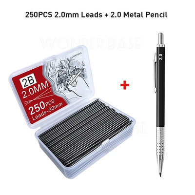 250/500/1000 бр. Пълнежни пълнители за олово с голям капацитет 0,5/0,7/0,9/1,3/2,0 mm 2B Пълнежни пълнители за механични моливи Ученически пособия за офис ученик