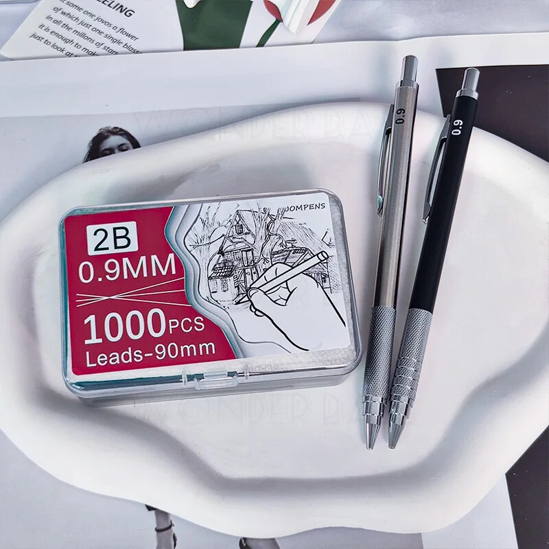 250/500/1000 бр. Пълнежни пълнители за олово с голям капацитет 0,5/0,7/0,9/1,3/2,0 mm 2B Пълнежни пълнители за механични моливи Ученически пособия за офис ученик