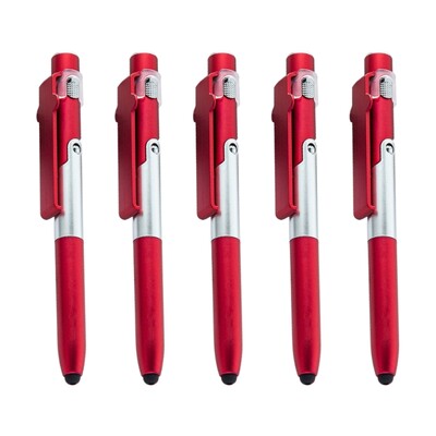 Višenamjenska kemijska olovka s olovkom od 5 komada, LED svjetlo, sklopivi držač za telefon, poslovna poklon olovka za uredsko osoblje