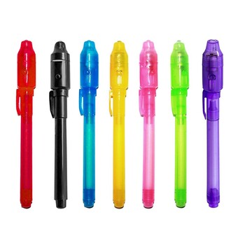 Φωτεινό στυλό Invisible Ink Magic UV Light Money Detector Pen 2 in 1 Kids Drawing Secret Learning Educational Magic Pens