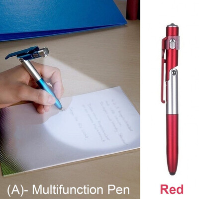 Višenamjenska kemijska olovka s LED svjetlom, telefon, sklopivi stalak, držač, noćno čitanje, učenička olovka, školska uredska pisaća olovka