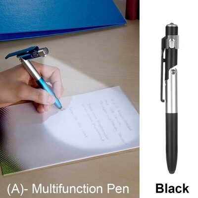 Višenamjenska kemijska olovka s LED svjetlom, telefon, sklopivi stalak, držač, noćno čitanje, učenička olovka, školska uredska pisaća olovka