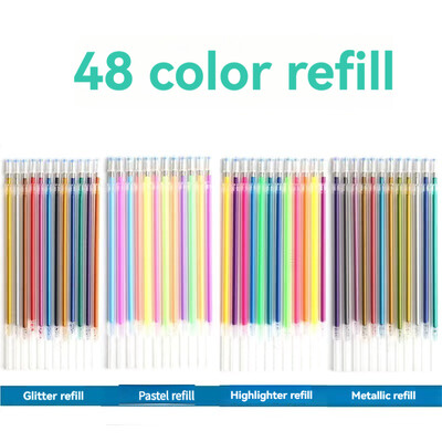 100/12 boja punjenja za gel olovke svjetlucave metalne pastelne fluorescentne neonske tinte za punjenja za odrasle Bojanke za albume