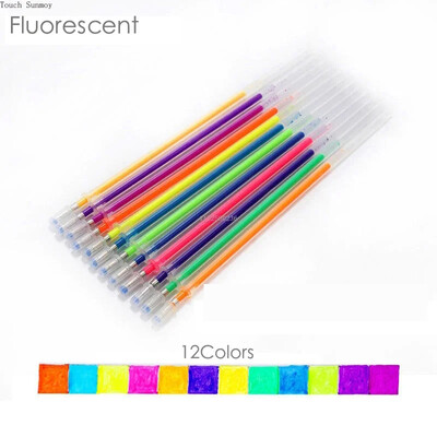 100/12 boja punjenja za gel olovke svjetlucave metalne pastelne fluorescentne neonske tinte za punjenja za odrasle Bojanke za albume
