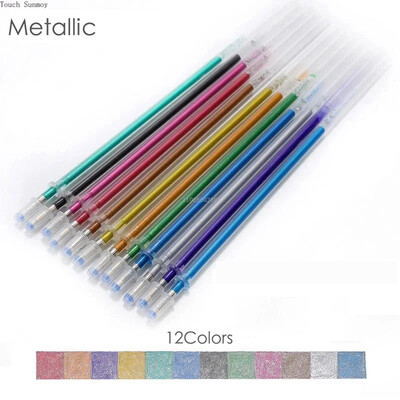 100/12 boja punjenja za gel olovke svjetlucave metalne pastelne fluorescentne neonske tinte za punjenja za odrasle Bojanke za albume