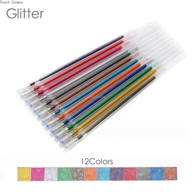 100/12 boja punjenja za gel olovke svjetlucave metalne pastelne fluorescentne neonske tinte za punjenja za odrasle Bojanke za albume