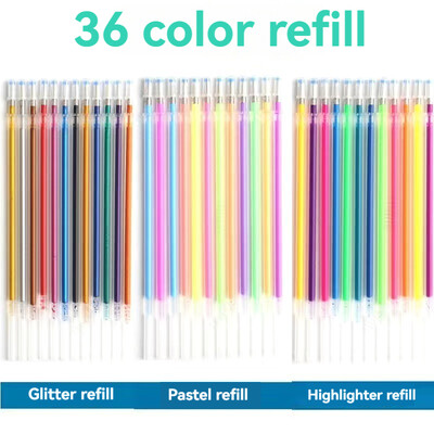 100/12 boja punjenja za gel olovke svjetlucave metalne pastelne fluorescentne neonske tinte za punjenja za odrasle Bojanke za albume