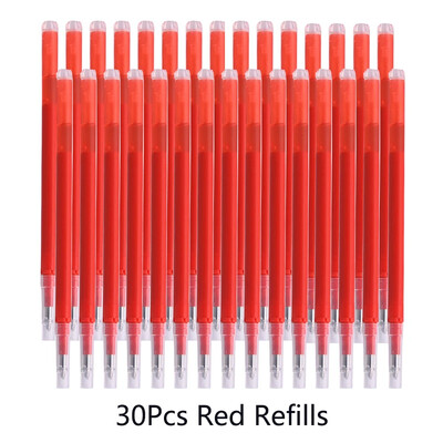 0,7 мм пълнители тип преса Син Черен Червен Зелен Изтриваеми пълнители с голям капацитет 30 бр./компл. Училищни канцеларски материали за писане