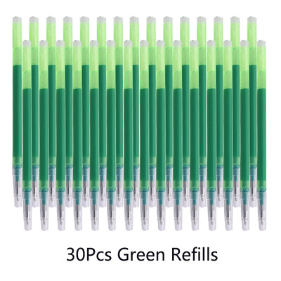 0,7 мм пълнители тип преса Син Черен Червен Зелен Изтриваеми пълнители с голям капацитет 30 бр./компл. Училищни канцеларски материали за писане