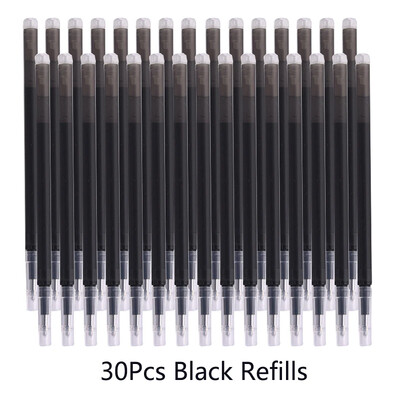 0,7 мм пълнители тип преса Син Черен Червен Зелен Изтриваеми пълнители с голям капацитет 30 бр./компл. Училищни канцеларски материали за писане