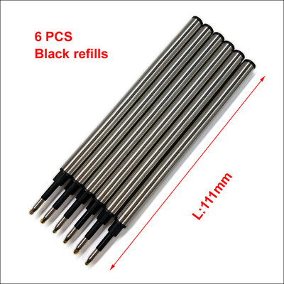 Yushun 6 kom/lot metalni uložak 0,5 mm za rolo kemijsku olovku poslovna dopuna za kemijsku olovku 111 mm dužina glatko pisanje