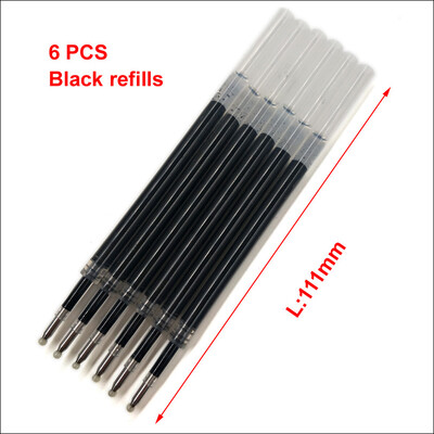 Yushun 6 kom/lot metalni uložak 0,5 mm za rolo kemijsku olovku poslovna dopuna za kemijsku olovku 111 mm dužina glatko pisanje