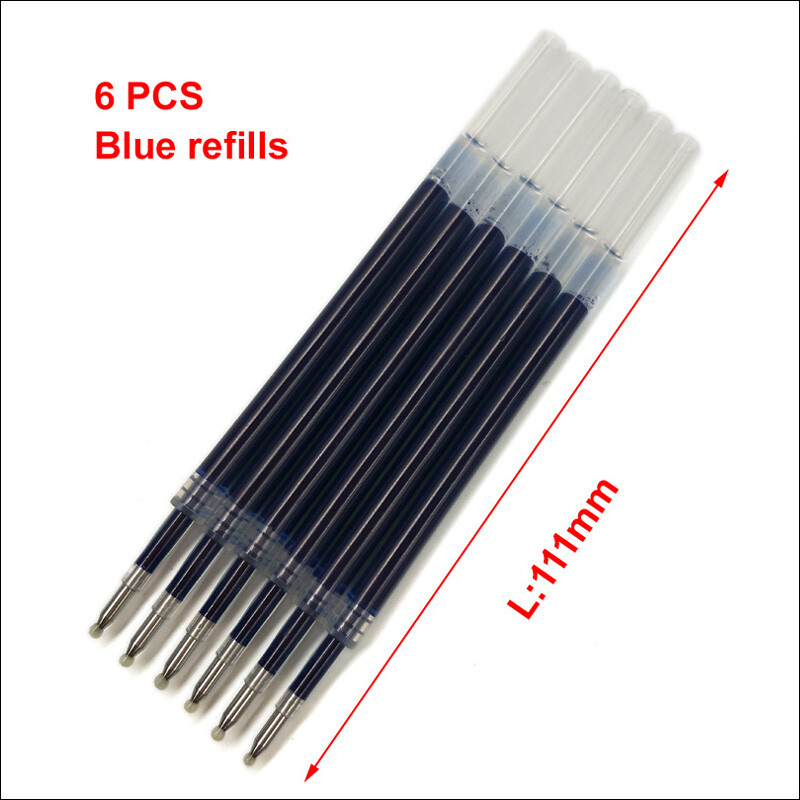 Yushun 6 kom/lot metalni uložak 0,5 mm za rolo kemijsku olovku poslovna dopuna za kemijsku olovku 111 mm dužina glatko pisanje