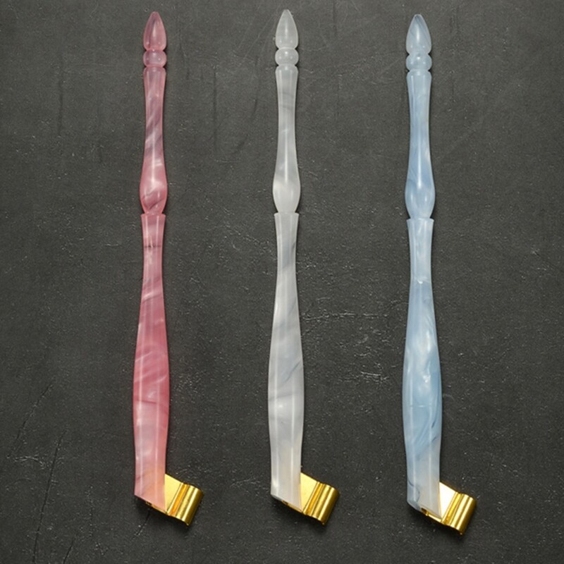 Angliškas rašiklis Copperplate Script įstrižas panardinamasis rašiklio laikiklis su stiklo antgaliais