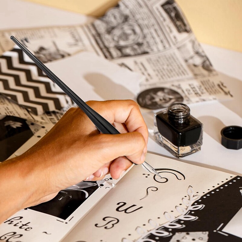 10 TK kaldkalligraafia kastmispliiatsi komplekt Koomiksipliiatsi otsadega Vedel kirjutuspliiats, 2-ühes joonistuspliiatsihoidja 8-osalise otstega