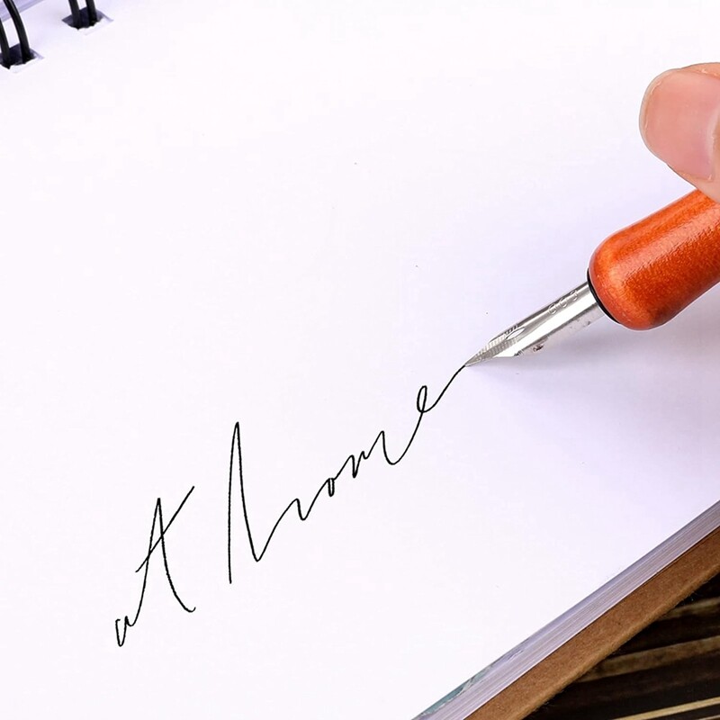 10 vnt. Panardinamasis rašiklio rinkinys Komiksų rašiklio antgalių rinkinys Rašalo antgalis Kaligrafijos rašiklio antgaliai Mediniai piešimo rašikliai