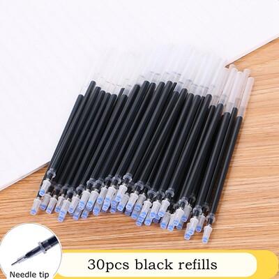 Haile 10/20/30 buc Set de reumplere stilou cu gel, albastru, negru, roșu, pixuri cu bilă, uscare rapidă, vârf fin, 0,5 mm, rechizite școlare de birou Papetarie